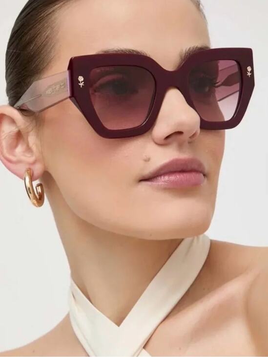 New Etro ETRO0010/S 0LHF3X Women Oversized Burgundy Square Sunglasses Authentic main image 4